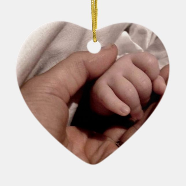 Junge Mutter und Baby - Lebensfreude Keramikornament (Vorne)