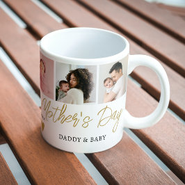Junge Mutter zum Ersten Muttertag Gold 5 Foto Kaffeetasse