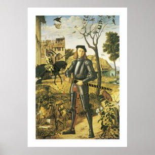 Junge Nacht in einer Landschaft Poster