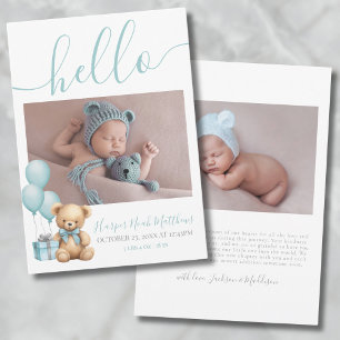 Junge Neugeborenes Geburt Foto Baby Ankündigung