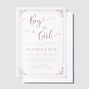 Junge oder Girl Luxury Gold Verzierte Baby Gender 