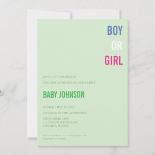 Junge oder Mädchen Babyparty-Einladung Einladung