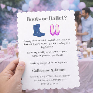 Junge oder Mädchen Cowboy-Stiefel Ballett Geschlec Einladung