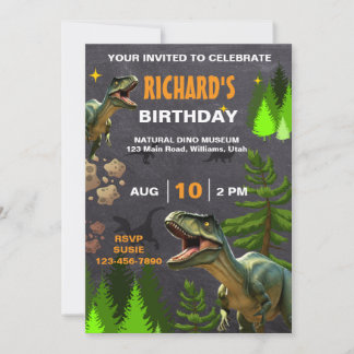 Junge oder Mädchen Dinosaur Thema Geburtstagsparty Einladung