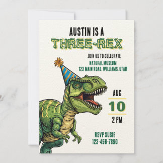 Junge oder Mädchen Dinosaur Thema Geburtstagsparty Einladung