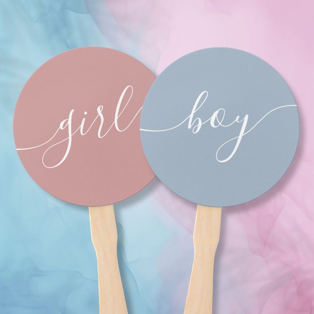 Junge oder Mädchen Gender offenbaren Baby Shower V Fächer (Boy Or Girl Gender Reveal Baby Shower Voting Game Hand Fan)
