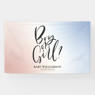 Junge oder Mädchen Gender Reveal Ombre Party Dekor Banner
