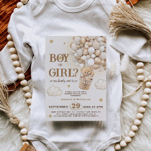 Junge oder Mädchen Gender Reveal Teddy Bären Einladung