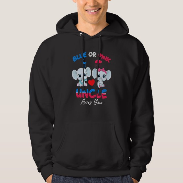 Junge oder Mädchen Onkel Lieben Sie Elephantin Pin Hoodie (Vorderseite)