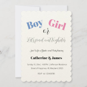 Junge oder Mädchen, was wird die Genderoffenbarung Einladung