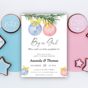 Junge oder Mädchen - Winter-Party - Gender-Enthüll Einladung