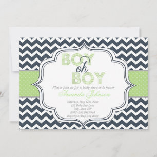 Junge Oh Junge Chic Chevron Babyparty-Einladung Einladung