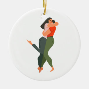 Junge Paare in der Liebe Keramik Ornament