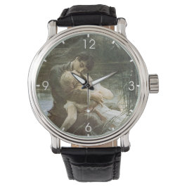 Junge Paare in der Liebe (Küssen auf dem Fluss) Armbanduhr