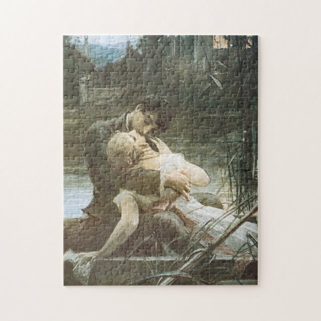 Junge Paare in Liebe (Liebe Embrace mit Kissses) Puzzle (Vertikal)