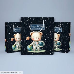 Junge Party Geschenktasche mit Niedlichem Astronau Mittlere Geschenktüte