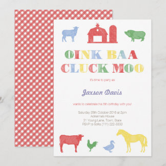 Junge Party lädt, Streichelzoo Party, Farm einlädt Einladung