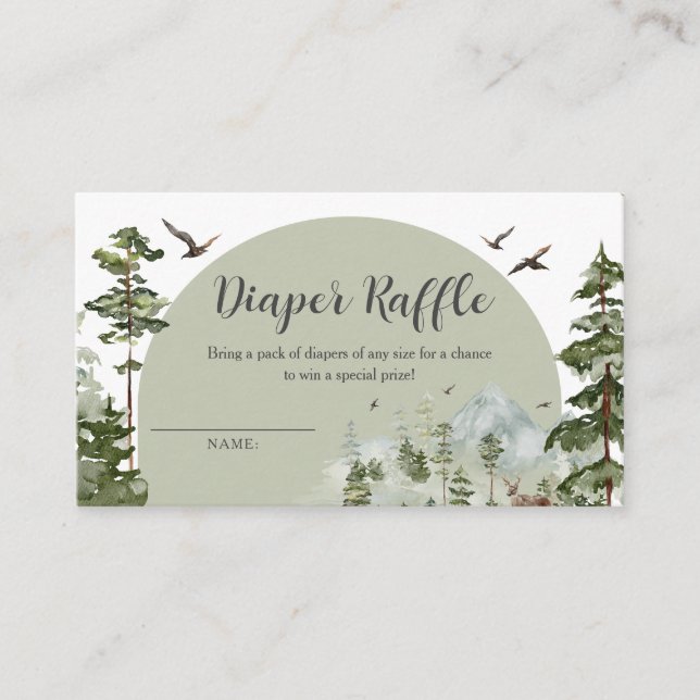 Junge Pine Tree Forest Kinderdusche Windelwanne Begleitkarte (Vorderseite)