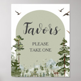 Junge Pine Tree Forest Mountain Babydusche Favorit Poster