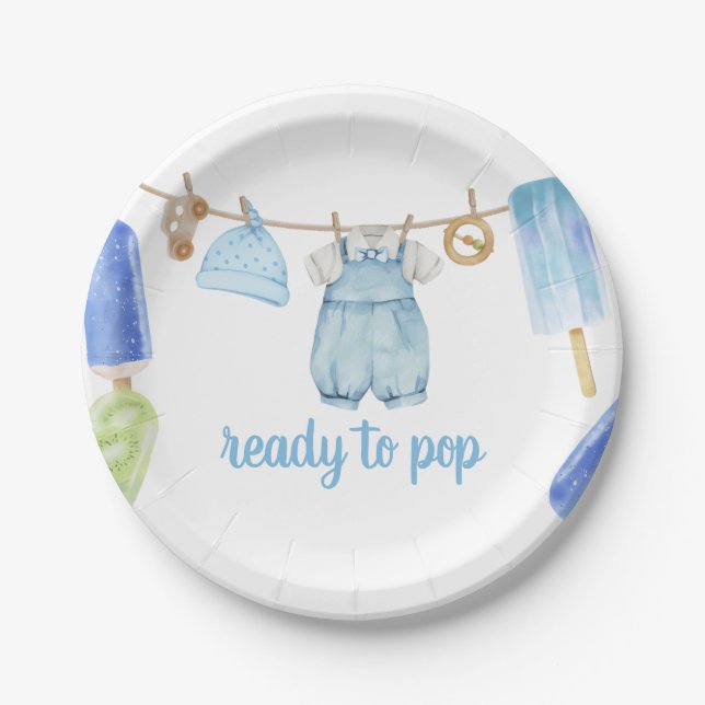 Junge Popsicle-Baby-Party Pappteller (Vorderseite)