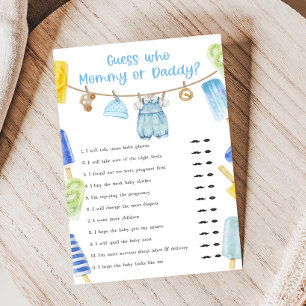 Junge Popsicle Baby Shower Rate-wer-Spiel