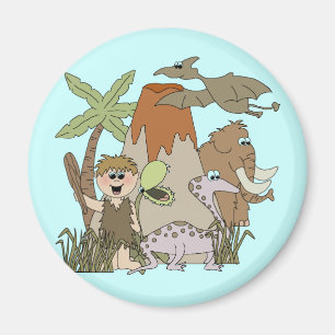 Junge prähistorische Leben Magnet