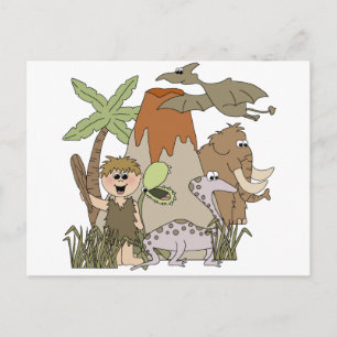 Junge prähistorische Leben Postkarte