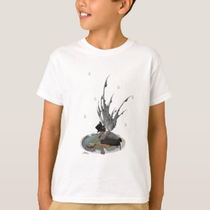 Junge Regenmädchen mit Frosch Kinder Jungen T - Sh T-Shirt