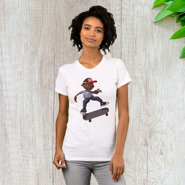 Junge Reiten auf einem Skateboard Frauen T - Shirt (Von Creator hochgeladen)