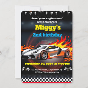 Junge Rennen Auto Hot Wheels Einladungen Geburtsta