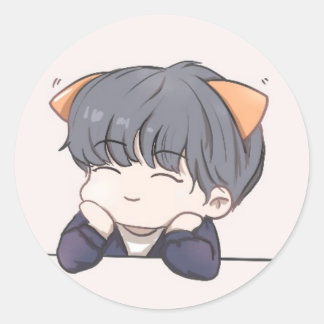 Junge Runder Aufkleber