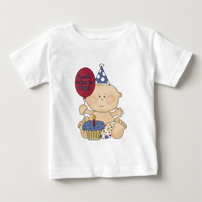 Junge schauen, wer ist ein Hemd und Geschenke Baby T-shirt (Vorderseite)