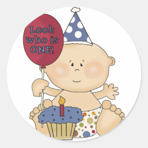 Junge schauen, wer ist ein Hemd und Geschenke Runder Aufkleber