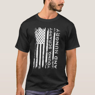 Junge, schlampige Hunger 4. Juli Patriotische Amer T-Shirt