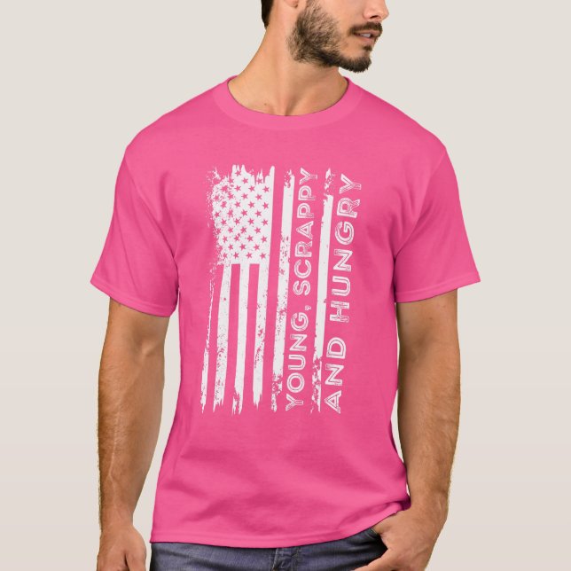 Junge, schlampige Hunger 4. Juli Patriotische Amer T-Shirt (Vorderseite)
