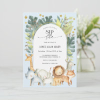 Junge schlürfen und sehen Safari-Babydusche