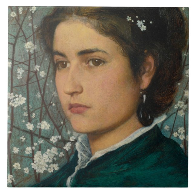 Junge Schönheit (elegante Frau) (weibliches Portra Fliese (Vorderseite)