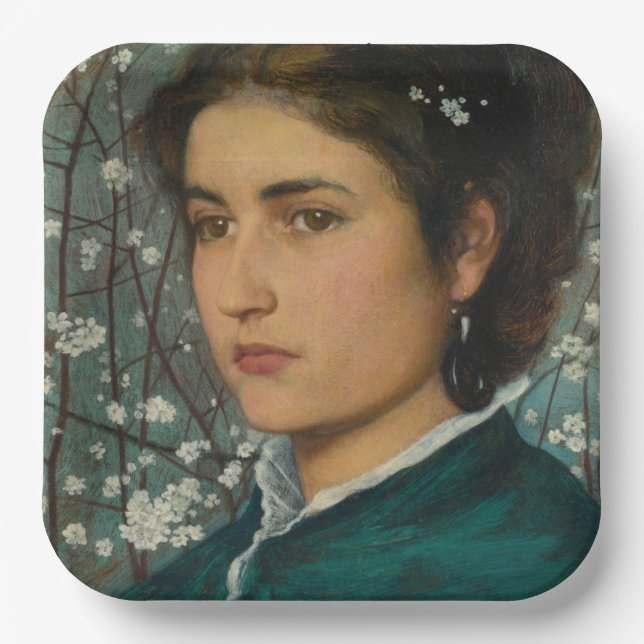 Junge Schönheit (elegante Frau) (weibliches Portra Pappteller (Vorderseite)