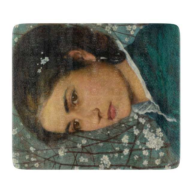 Junge Schönheit (elegante Frau) (weibliches Portra Schneidebrett (Vorderseite)