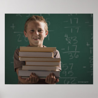Junge Schülerin im Klassenzimmer Poster