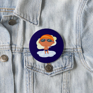 Junge schwimmen button