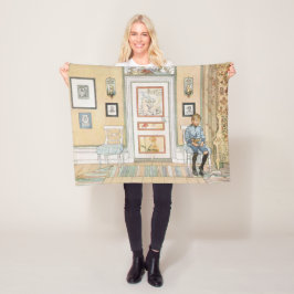 Junge sitzt in der Ecke (von Carl Larsson) Fleecedecke
