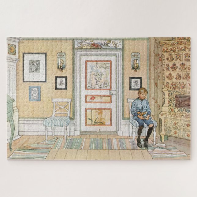 Junge sitzt in der Ecke (von Carl Larsson) Puzzle (Horizontal)
