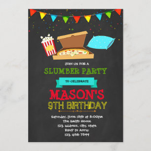 Junge Sleepover-Party Einladung