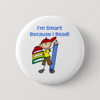 Junge Smart, weil ich las Button