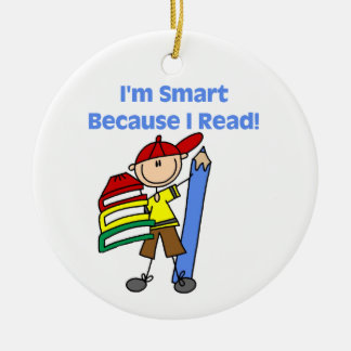 Junge Smart, weil ich las Keramik Ornament