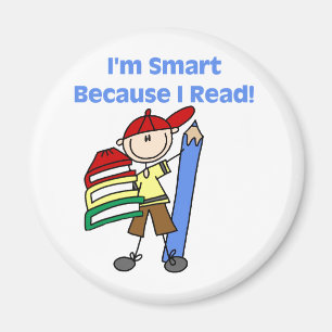 Junge Smart, weil ich las Magnet