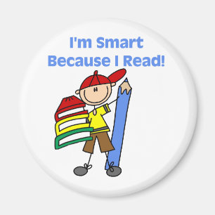 Junge Smart, weil ich T-Shirts und Geschenke las Magnet