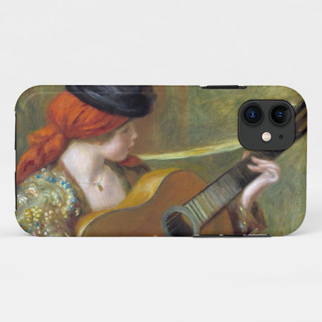 Junge Spanierin mit Gitarre von Renoir Case-Mate iPhone Hülle (Rückseite (Horizontal))