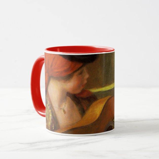 Junge Spanische Frau mit Gitarre von Pierre Renoir Tasse (Vorderseite Links)
